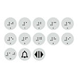 Тактильные наклейки для кнопок лифта с 0 по 10 этаж (набор), ДС95 (пленка, 20х20 мм, серебристый)